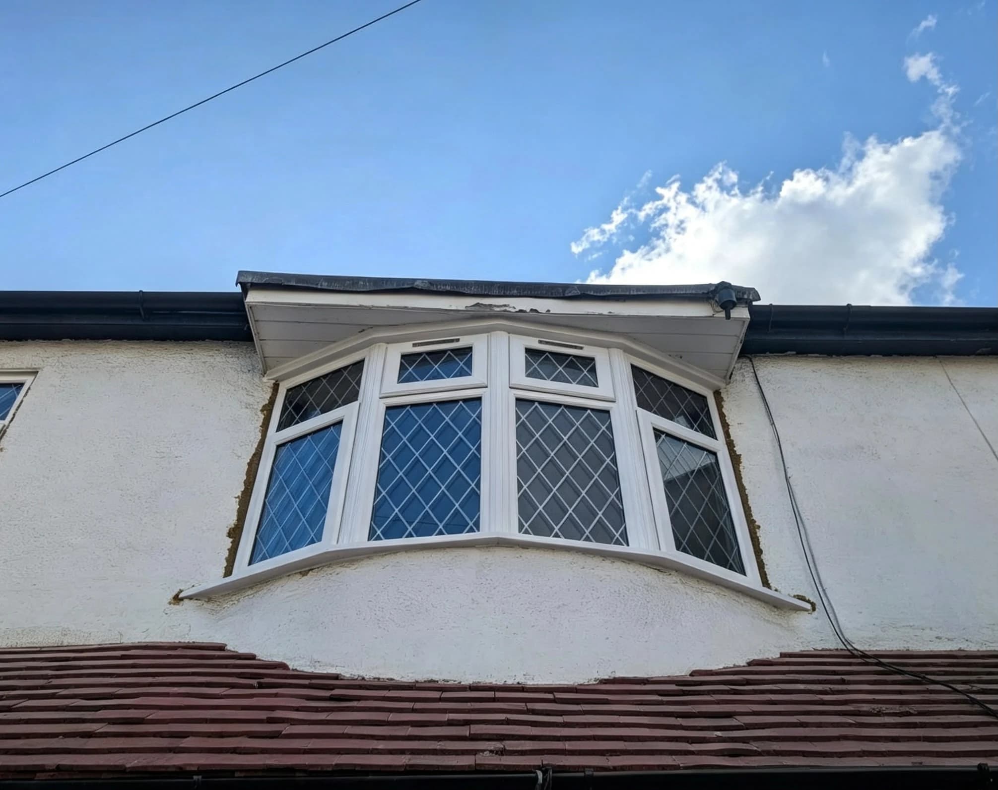 Diamond-Leaded Curved Bay — First Floor — London & Surrey, windows by A1 Window Construction Ltd
