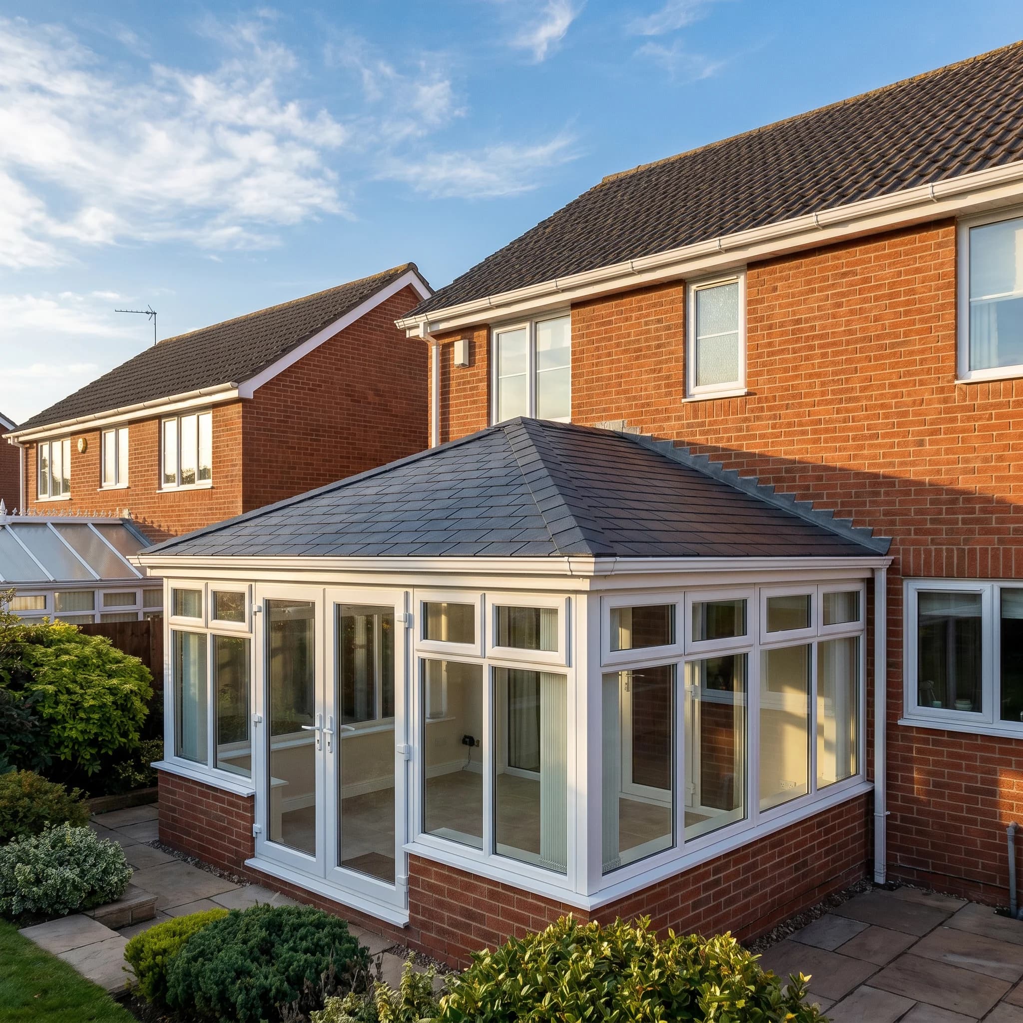 Tiled conservatory roof conversion insulated warm roof Surrey — A1 Window Construction Ltd